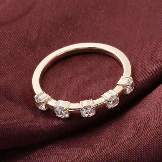 Provence – bague de bain en or jaune 10K, bijoux personnalisés à la mode, petit diamant Moissanite, bague de fiançailles de mariage, cadeaux pour femmes