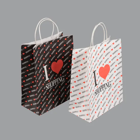 Prix ​​bon marché de gros sac de papier cadeau d'achats Kraft pour l'emballage