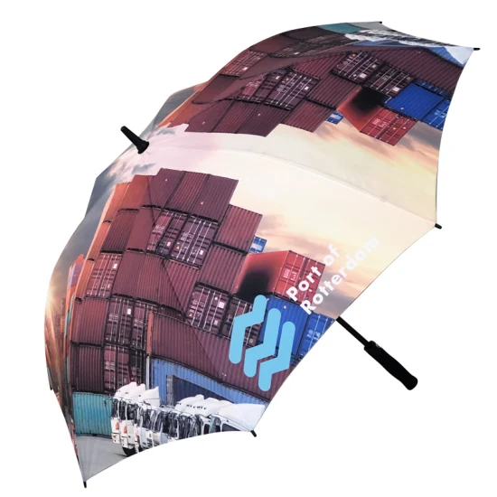 Cadre en fibre de verre automatique Extra Large, imperméable, grand parapluie de Golf à bâton Long, vente en gros, avec Logo personnalisé imprimé