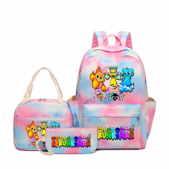 Sac à crayons coloré noir Portable, joli dessin animé Kawaii, vente en gros